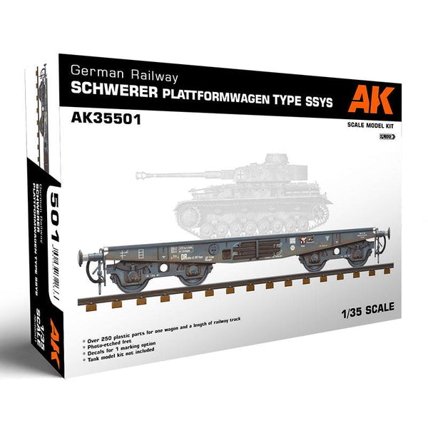 AK Interactive German Railway Schwerer Platformwagen Tyme Ssys 1/35 AK35501 - Hobby Heaven