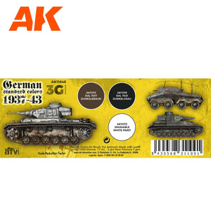 AK Interactive German Standard 37-44 Combo 3G Paints Set AFV AK11645 - Hobby Heaven