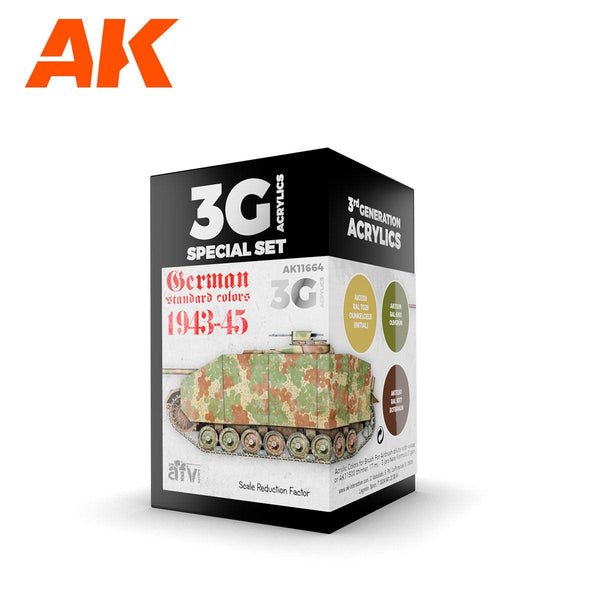 AK Interactive German Standard 44-45 Combo 3G Paints Set AFV AK11664 - Hobby Heaven
