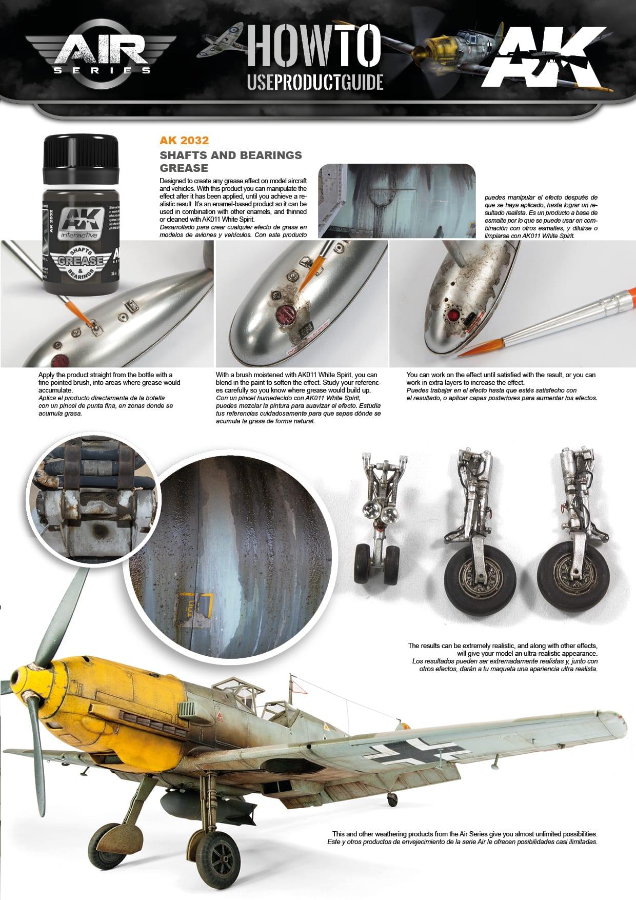 AK Interactive Grease Shafts & Bearings 35ml Air Series Enamel Wash AK2032 - Hobby Heaven