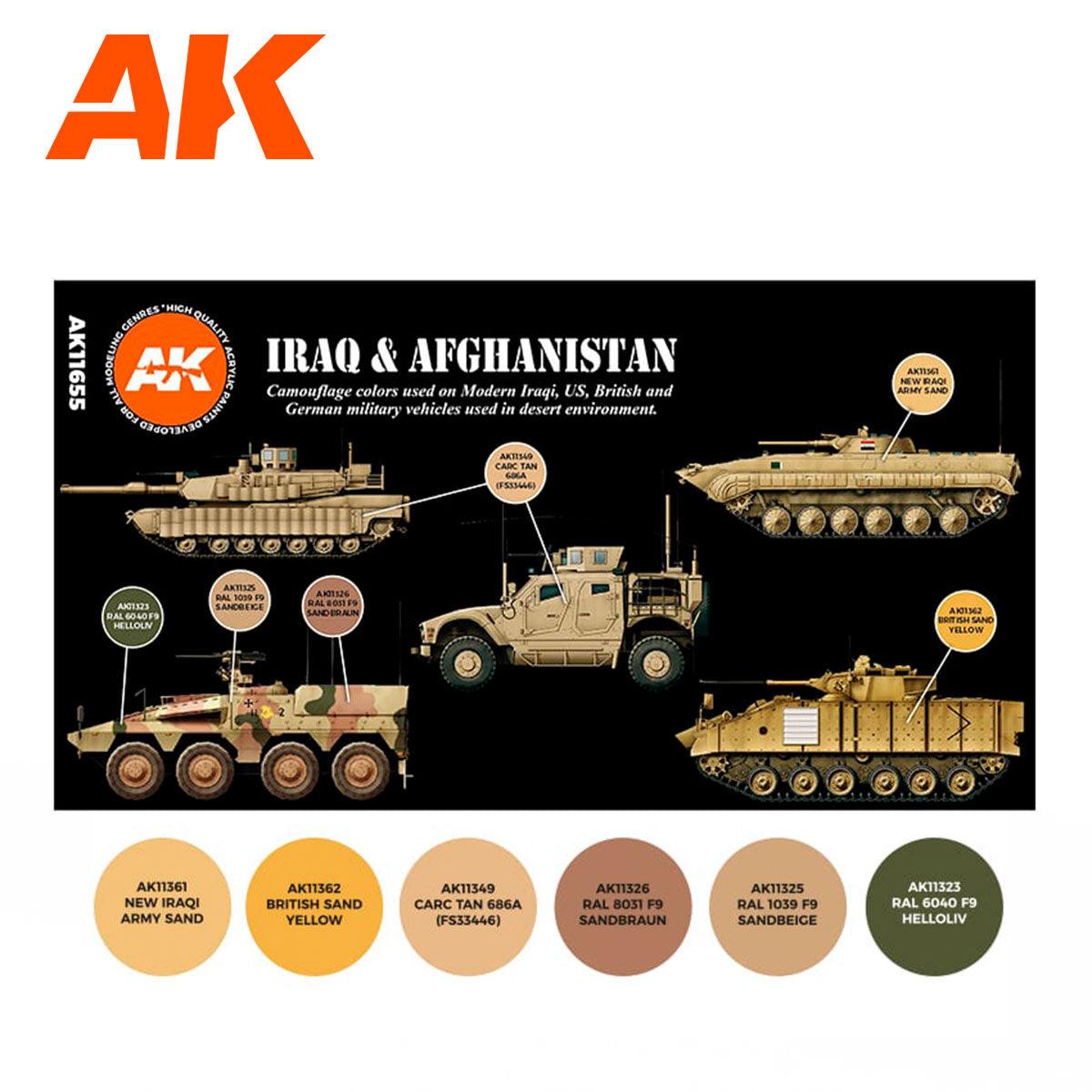 AK Interactive Iraq & Afghanistan 3G Paints Set AFV AK11655 - Hobby Heaven