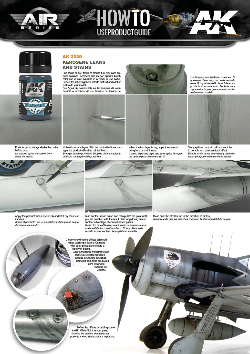 AK Interactive Kerosene Leaks & Stains 35ml Air Series Enamel Wash AK2039 - Hobby Heaven
