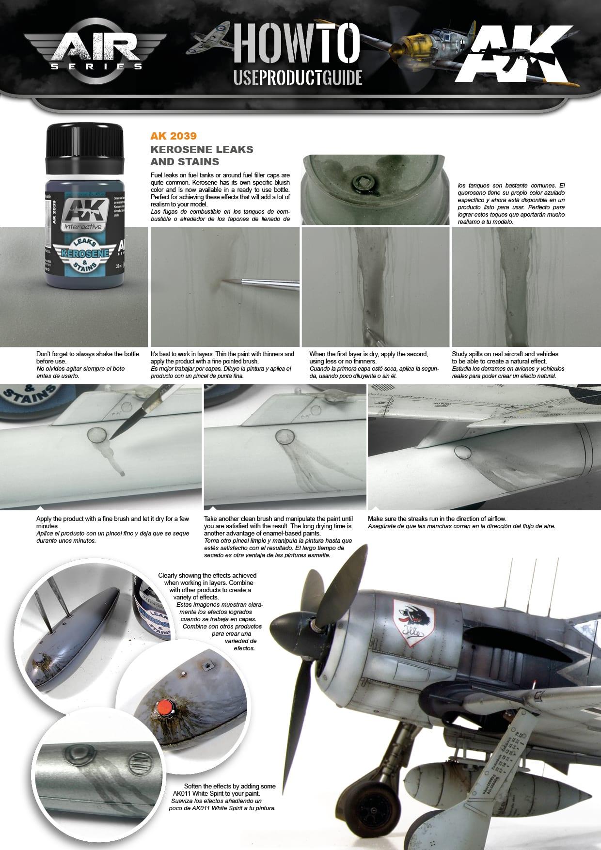 AK Interactive Kerosene Leaks & Stains 35ml Air Series Enamel Wash AK2039 - Hobby Heaven