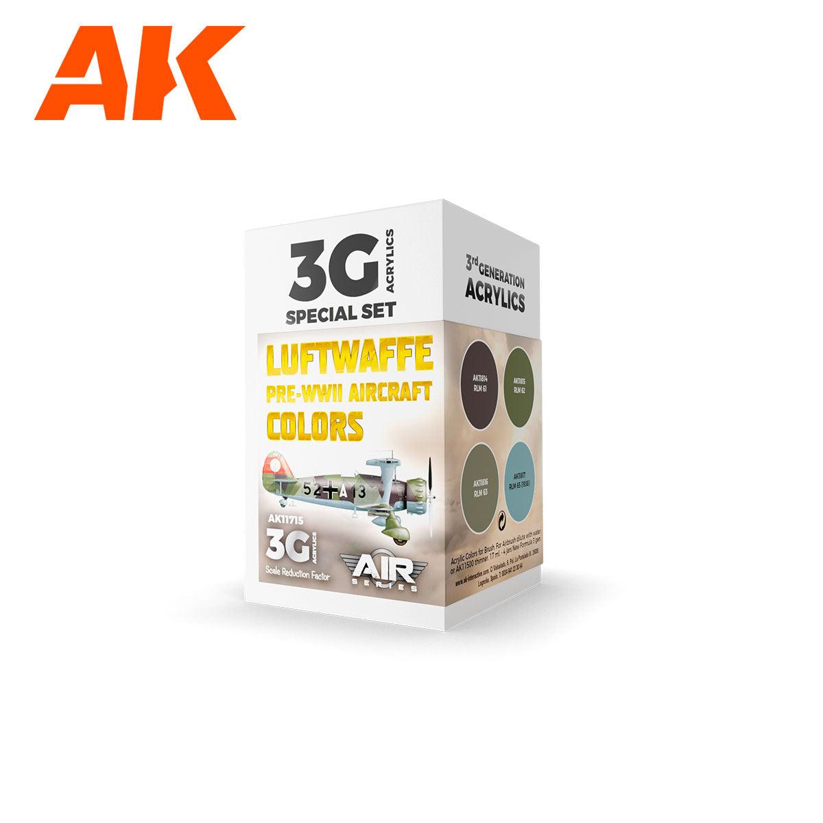 AK Interactive Luftwaffe Pre-WWII Aircraft Colors SET 3G AK11715 - Hobby Heaven