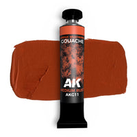 AK Interactive Medium Rust Gouache Paint 20ml (AKG11) for realistic medium rust effects in modeling.
