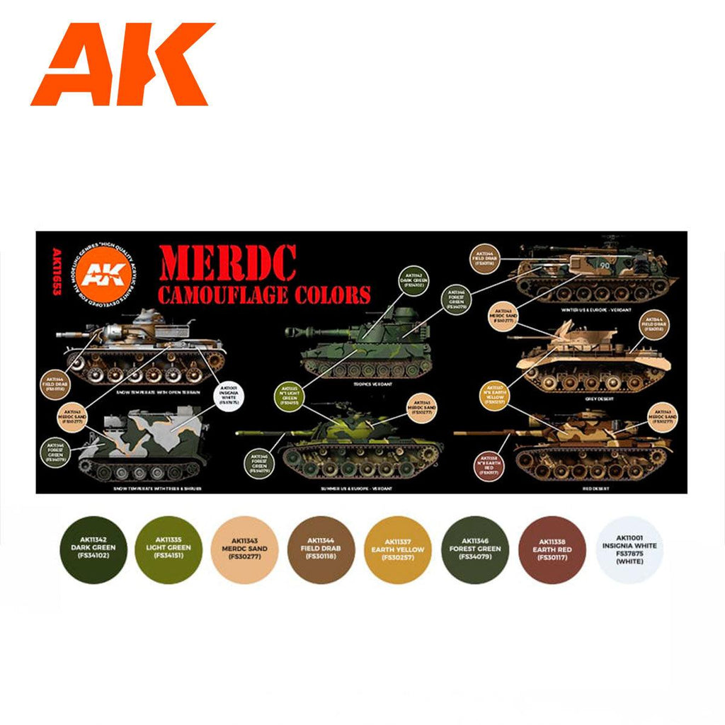AK Interactive Merdc Camouflage Colors 3G Paints Set AFV AK11653 - Hobby Heaven