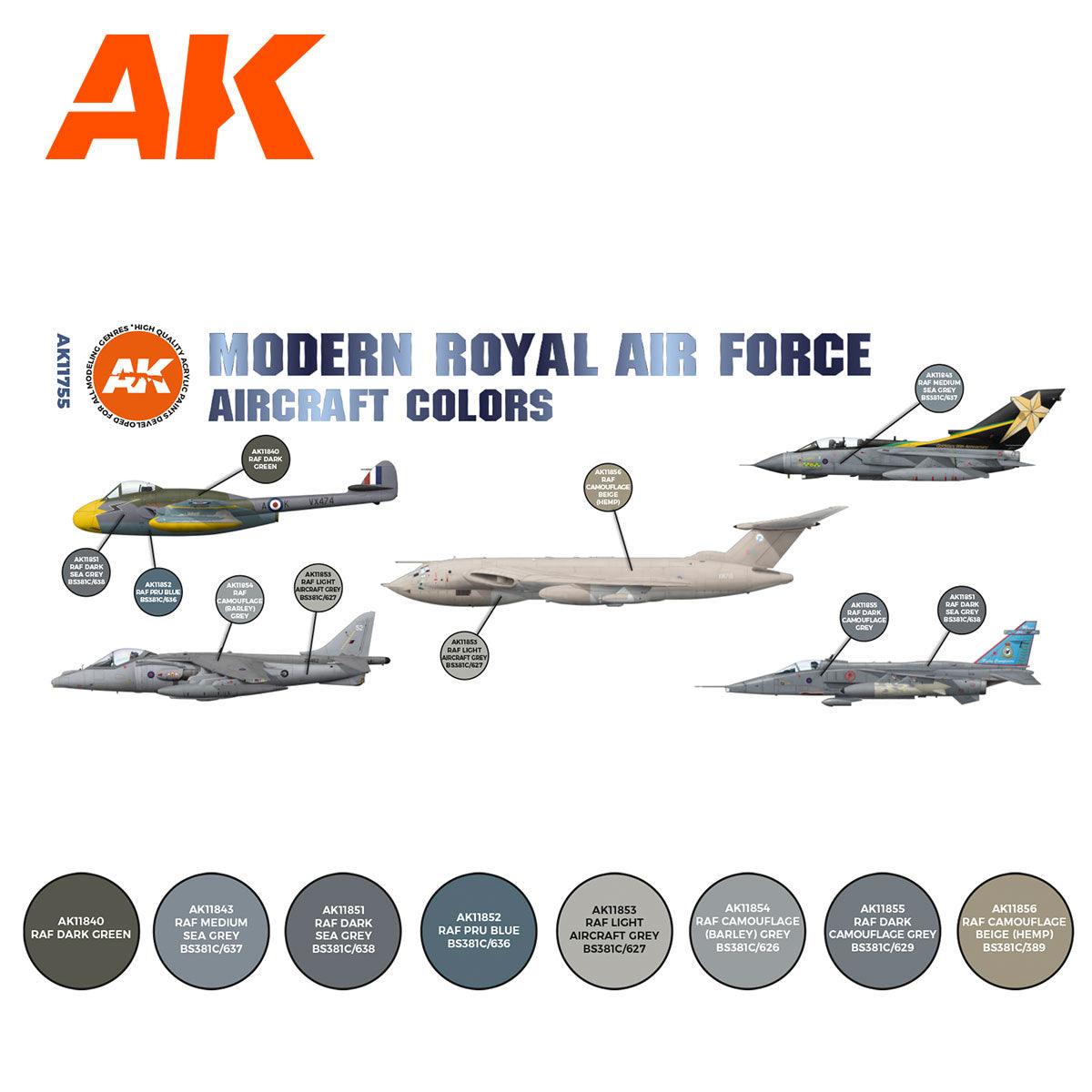 AK Interactive Modern Royal Air Force Aircraft Colors SET 3G AK11755 - Hobby Heaven