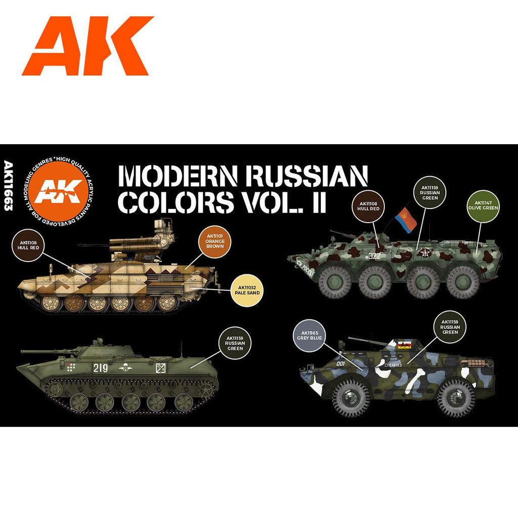 AK Interactive Modern Russian Colours Vol 2 3G Paints Set AFV AK11663 - Hobby Heaven