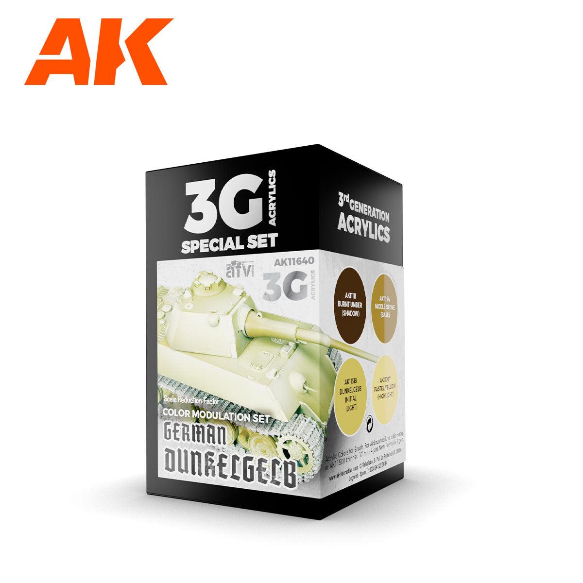 AK Interactive Modulation German Dunkelgelb 3G Paints Set AFV AK11640 - Hobby Heaven