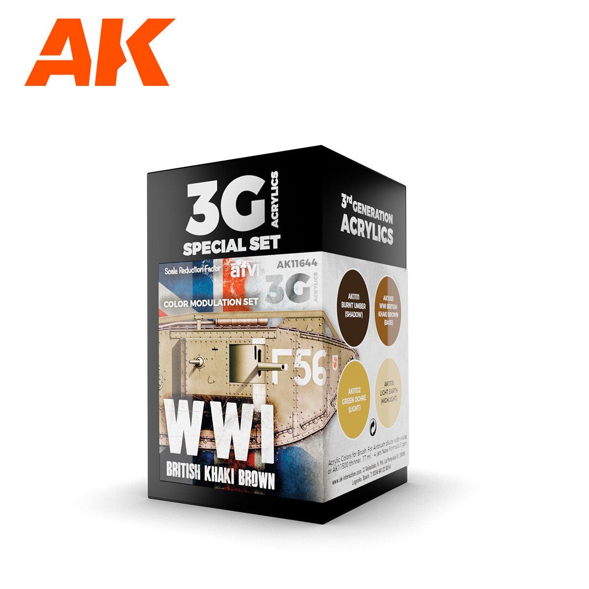 AK Interactive Modulation Wwi British Colors 3G Paints Set AFV AK11644 - Hobby Heaven