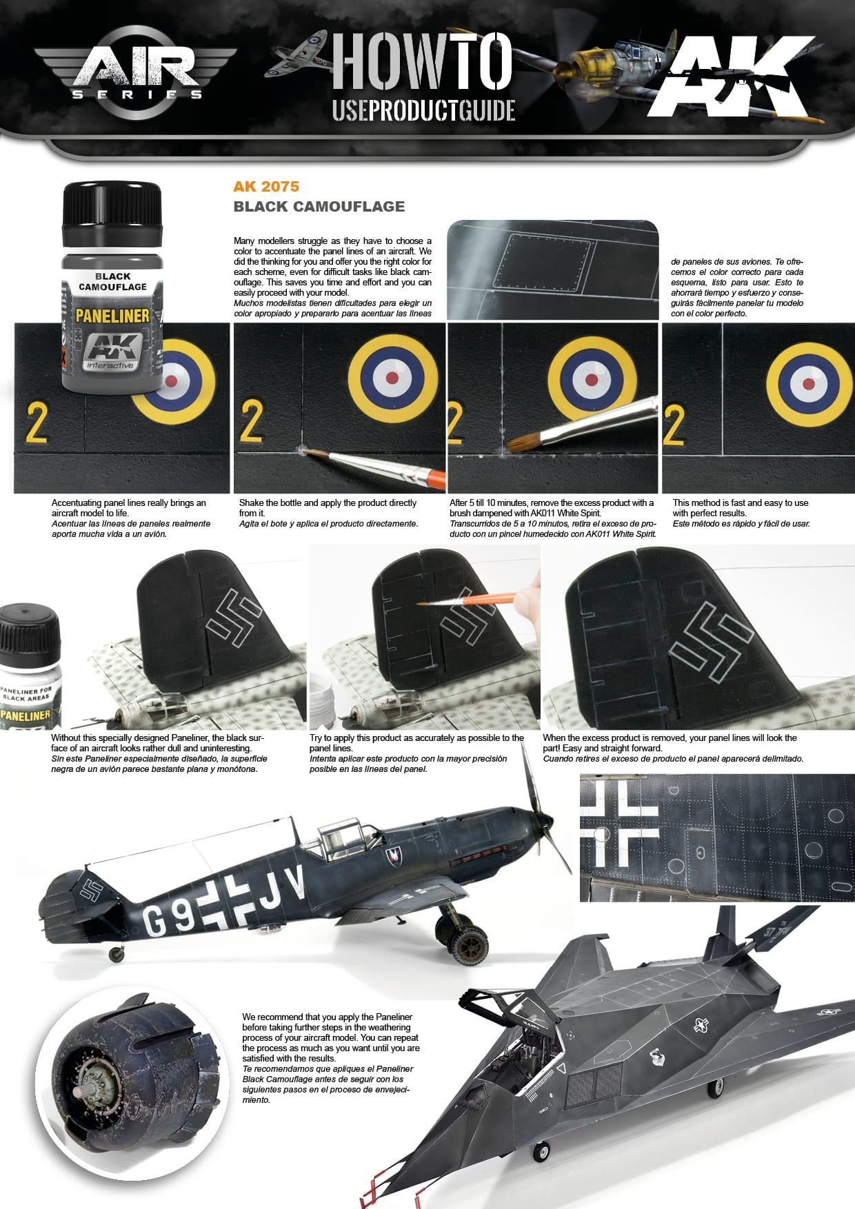 AK Interactive Paneliner For Black Camouflage 35ml Air Series AK2075 - Hobby Heaven