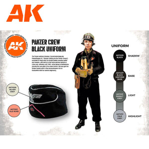 Ak Interactive Panzer Crew Black Uniforms Set 3g Figure Paint Set AK11622 - Hobby Heaven