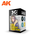 AK11689 WWII RAF pilot uniform paint set box, 3G Special Set carton with the four colour swatches on the side