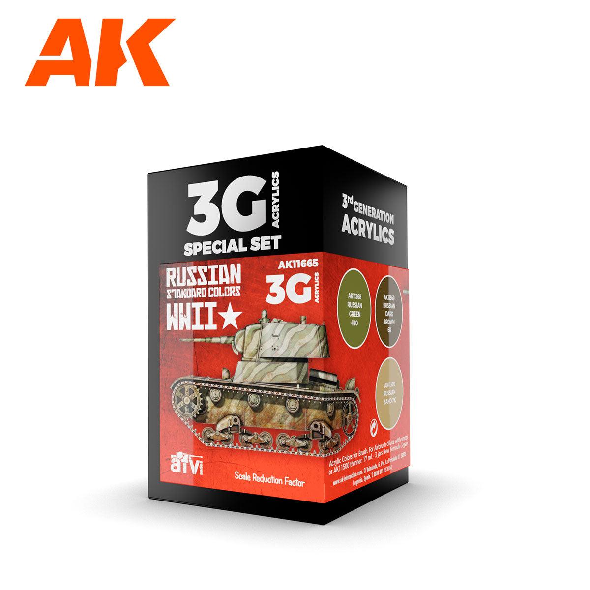 AK Interactive Russian Standard Wwii Combo 3G Paints Set AFV AK11665 - Hobby Heaven