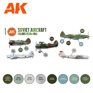 AK Interactive Soviet Aircraft Colors 1930s-1941 SET 3G AK11740 - Hobby Heaven