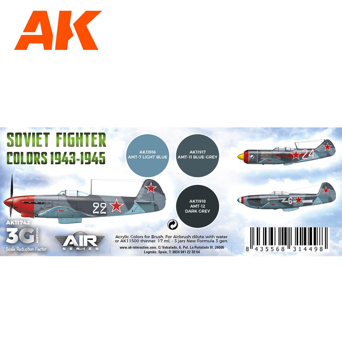 AK Interactive Soviet Fighter Colors 1943-1945 SET 3G AK11742 - Hobby Heaven