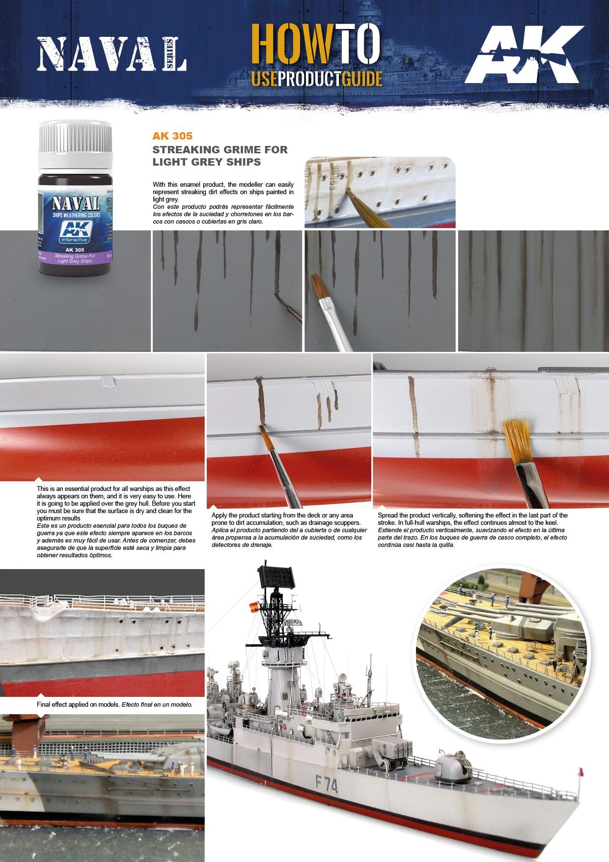 AK Interactive Streaking Grime For Light Grey Ships 35ml Ship Series AK305 - Hobby Heaven