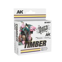 AK Interactive Acrylic Inks Timber Set (3x 30ml) for wood and leather effects.
