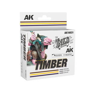 AK Interactive Acrylic Inks Timber Set (3x 30ml) for wood and leather effects.