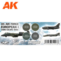 AK Interactive US Air Force European I Camo Colors 1980s SET 3G AK11749 - Hobby Heaven