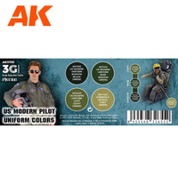 AK Interactive US Modern Pilot Uniform Colors SET 3G AK11761 - Hobby Heaven

