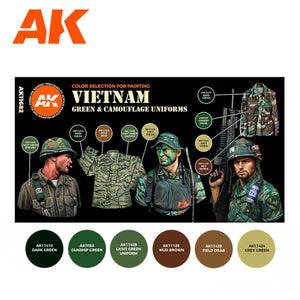 AK Interactive Vietnam Green And Camouflage Colors 3G Paints Set AFV AK11682 - Hobby Heaven