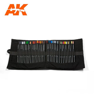 AK Interactive Weathering Pencils Full Range In Cloth Case 37pcs AK10048 - Hobby Heaven