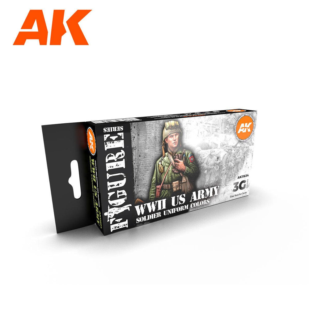 Ak Interactive WW2 US Uniforms 3g Figure Paint Set AK11634 - Hobby Heaven