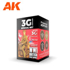 AK11638 WWI British Uniforms 3G Special Set cube box with a painted mounted British officer in khaki