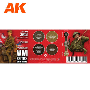 Ak Interactive WWI British Uniforms Colors 3g Figure Paint Set AK11638 - Hobby Heaven