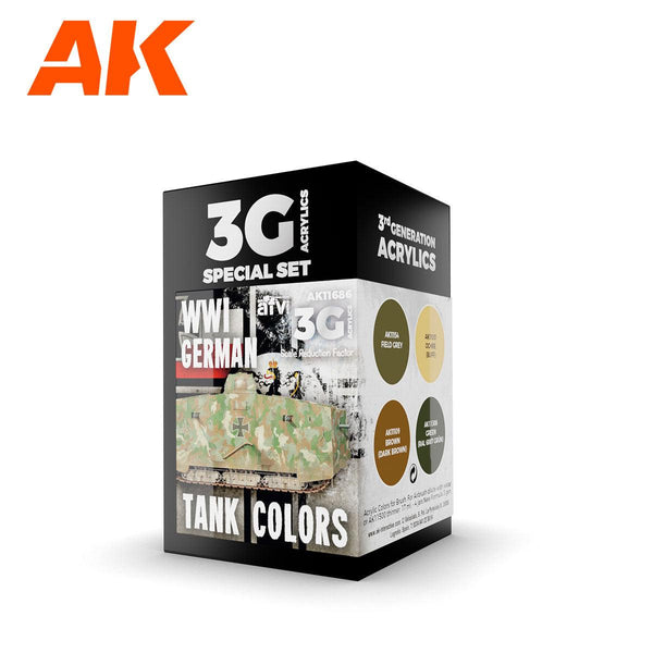 AK Interactive WWI German Tank Colors 3G Paints Set AFV AK11686 - Hobby Heaven
