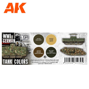 AK Interactive WWI German Tank Colors 3G Paints Set AFV AK11686 - Hobby Heaven