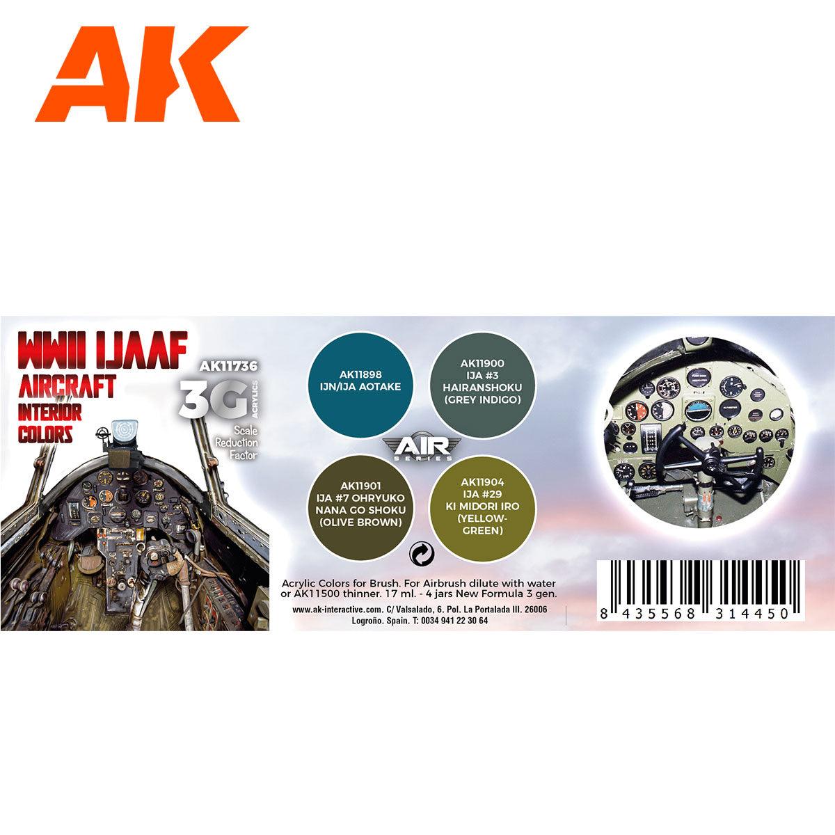 AK Interactive WWII IJAAF Aircraft Interior Colors SET 3G AK11736 - Hobby Heaven