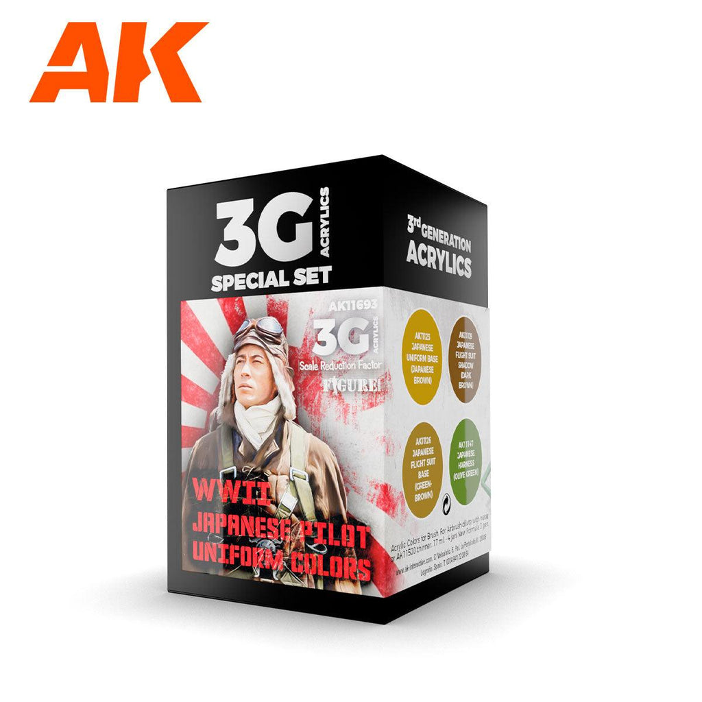 AK Interactive WWII Japan Uniform Colors 3g Air Paint Set AK11693 - Hobby Heaven