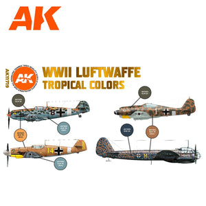 AK Interactive WWII Luftwaffe Tropical Colors SET 3G AK11719 - Hobby Heaven
