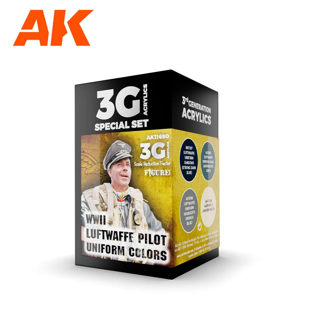 AK Interactive WWII Luftwaffe Uniform Colors 3g Air Paint Set AK11690 - Hobby Heaven