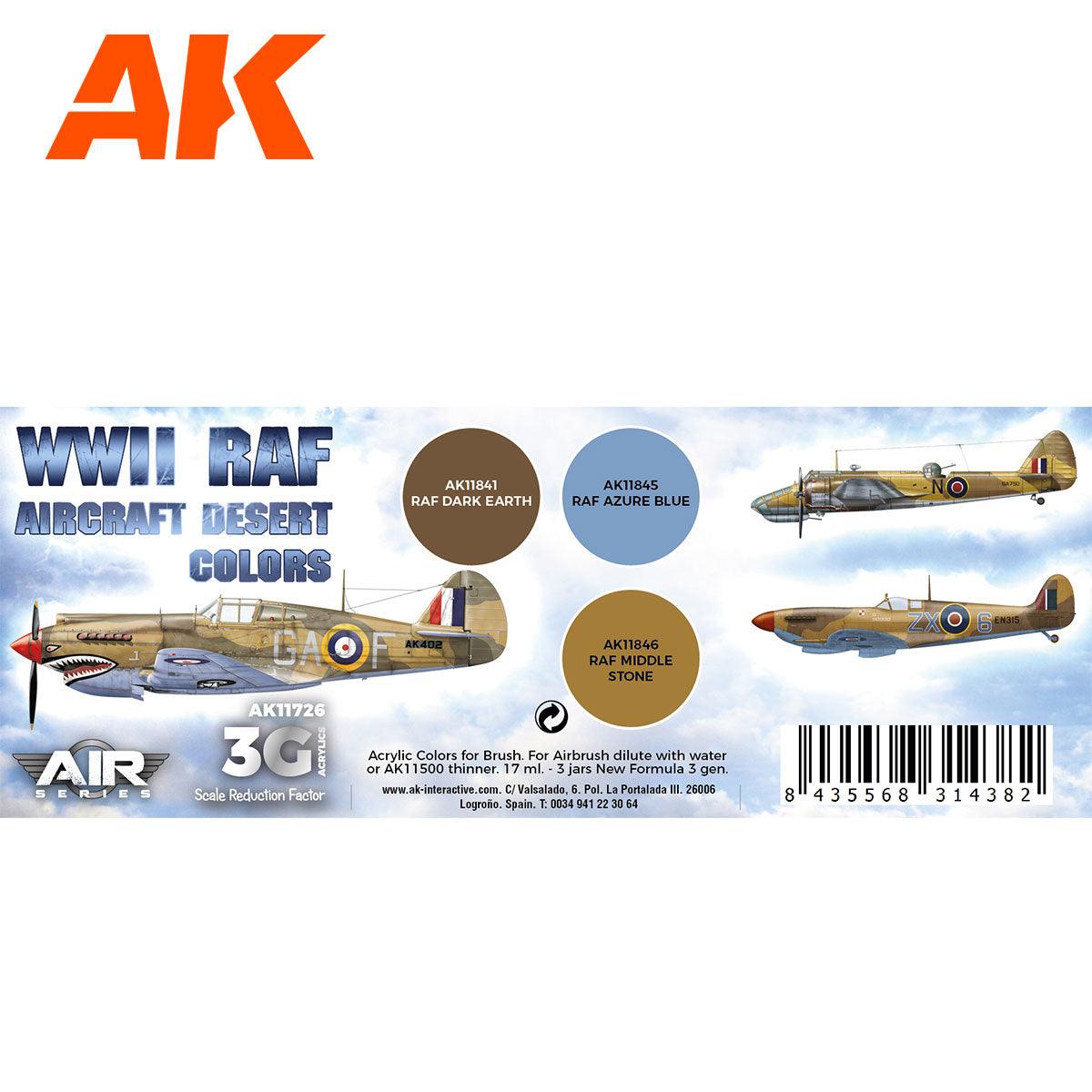 AK Interactive WWII RAF Aircraft Desert Colors SET 3G AK11726 - Hobby Heaven