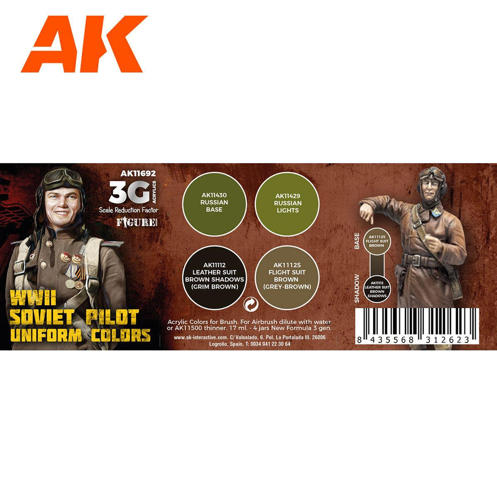 AK Interactive WWII Soviet Uniform Colors 3g Air Paint Set AK11692 - Hobby Heaven