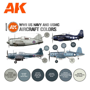 AK Interactive WWII US Navy & USMC Aircraft Colors SET 3G AK11729 - Hobby Heaven