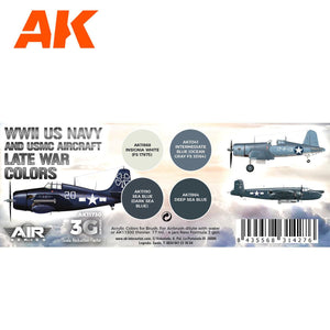 AK Interactive WWII US Navy & USMC Aircraft Late War Colors SET3G AK11730 - Hobby Heaven