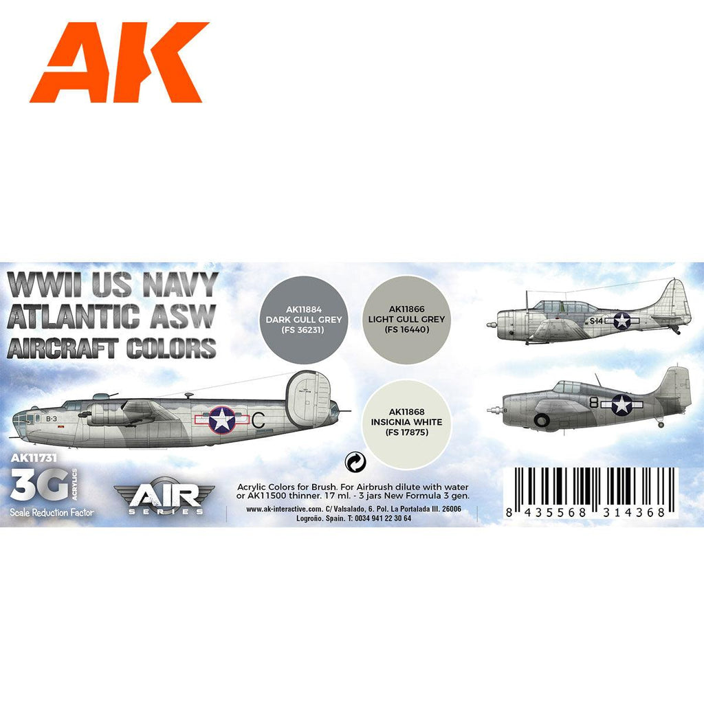 AK Interactive WWII US Navy ASW Aircraft Colors SET 3G AK11731 - Hobby Heaven