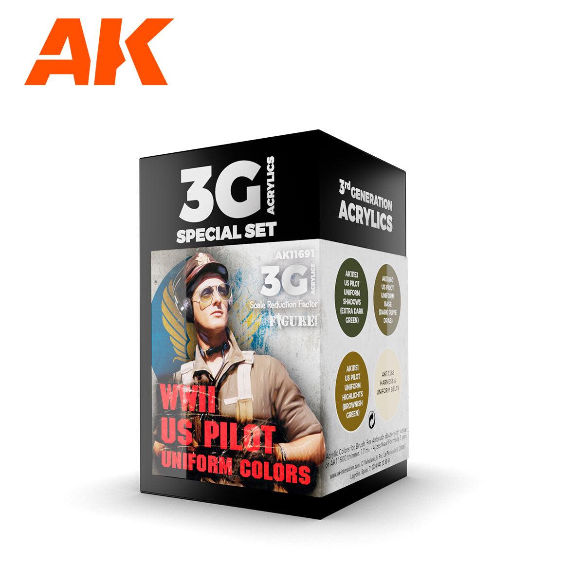 AK Interactive WWII US Uniform Colors 3g Air Paint Set AK11691 - Hobby Heaven