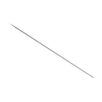 AK Interactive 0.3mm stainless steel airbrush needle full length out of protective tube showing precision-ground taper from shaft to fine needle point