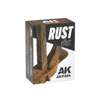 Close-up of AK11264 rust effect components: special paint and oxidizing agent.
