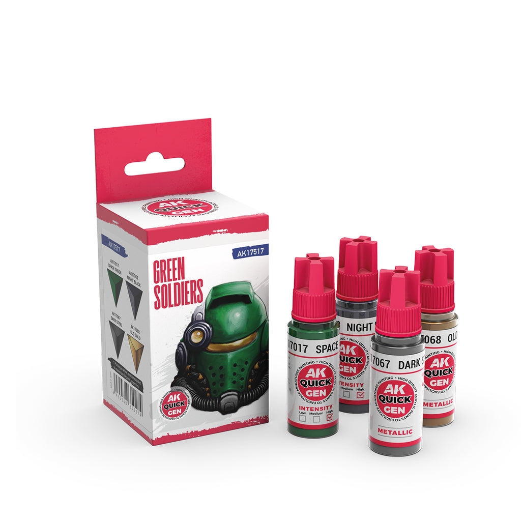 AK Interactive Quickgen Paint Sets 18ml | WWII, Fantasy, Skins & Metallics