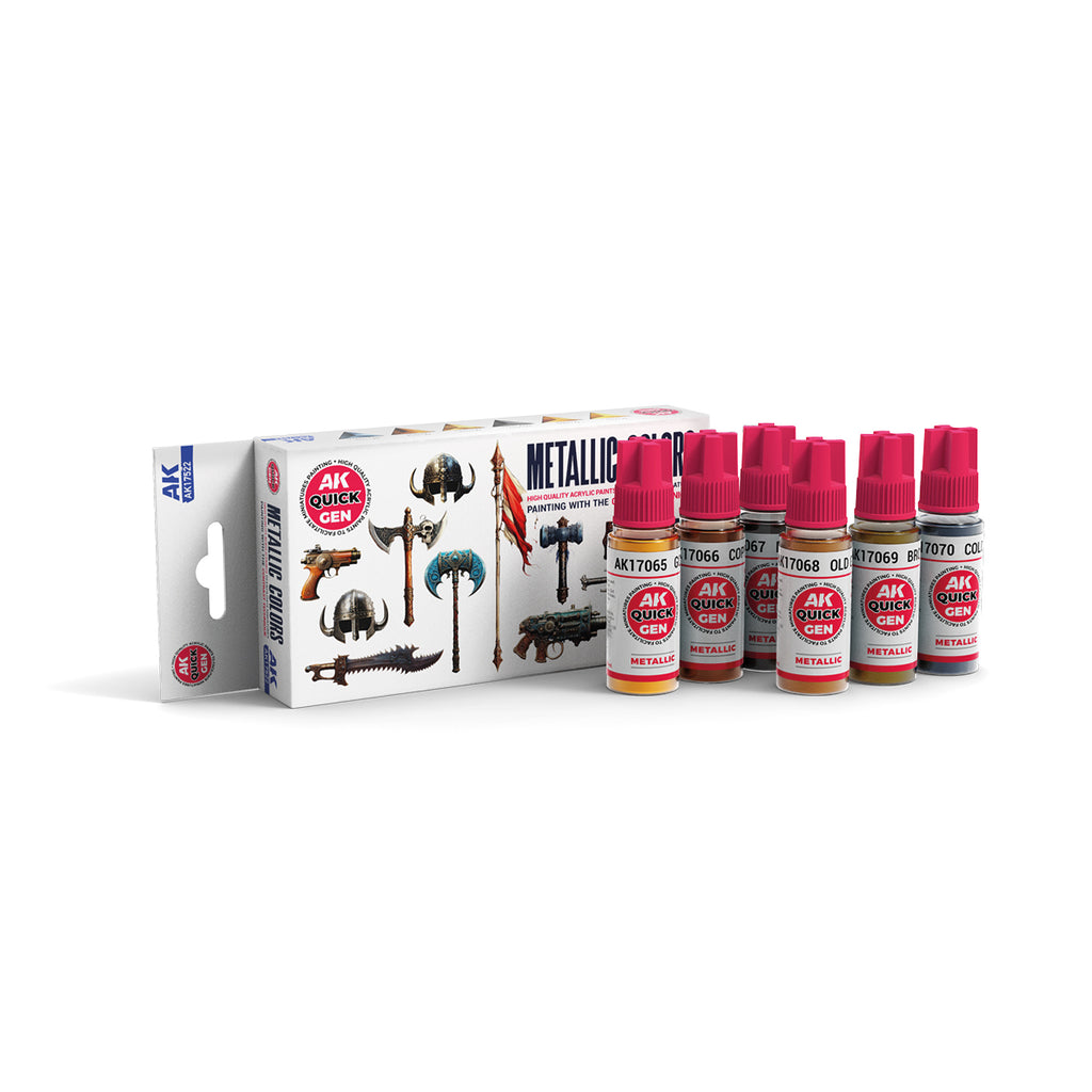AK Interactive Quickgen Paint Sets 18ml | WWII, Fantasy, Skins & Metallics