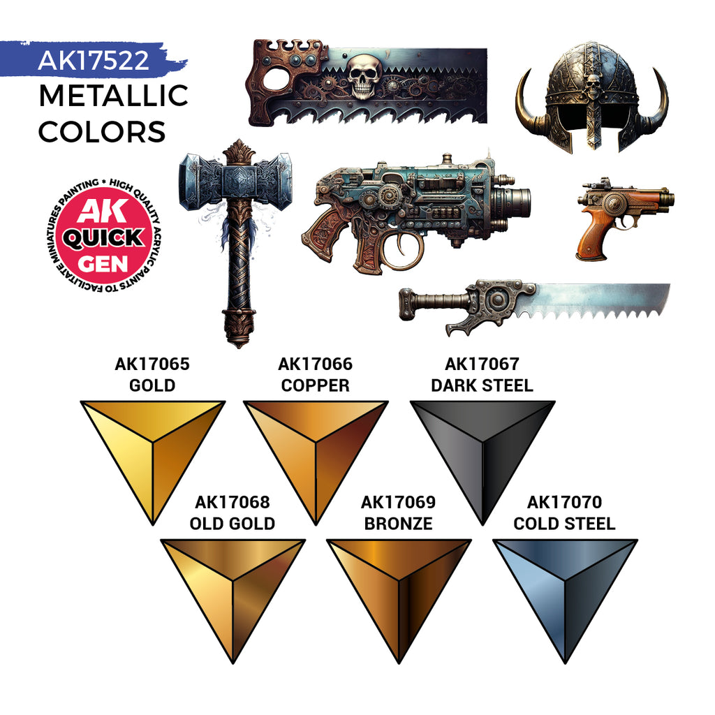 AK Interactive Quickgen Paint Sets 18ml | WWII, Fantasy, Skins & Metallics