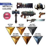 AK Interactive Quickgen Paint Sets 18ml | WWII, Fantasy, Skins & Metallics

