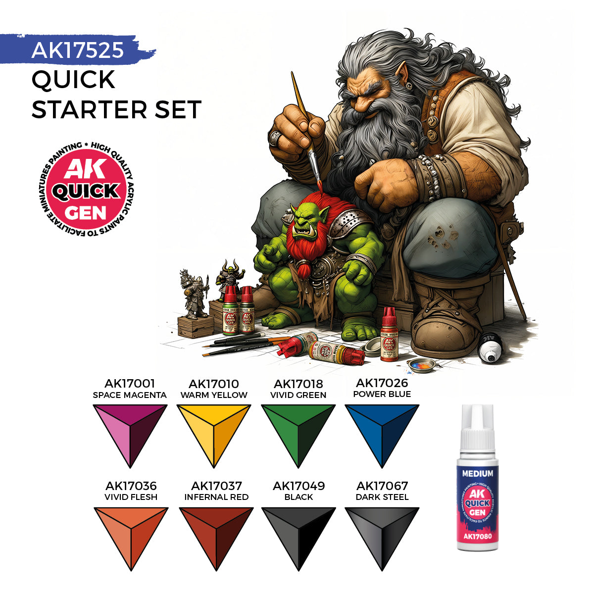 AK Interactive Quickgen Paint Sets 18ml | WWII, Fantasy, Skins & Metallics