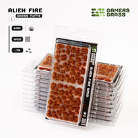 Gamers Grass Alien Fire Tuft 6mm - Wild packaging, featuring fiery orange, flame-like vegetation and otherworldly scene imagery
